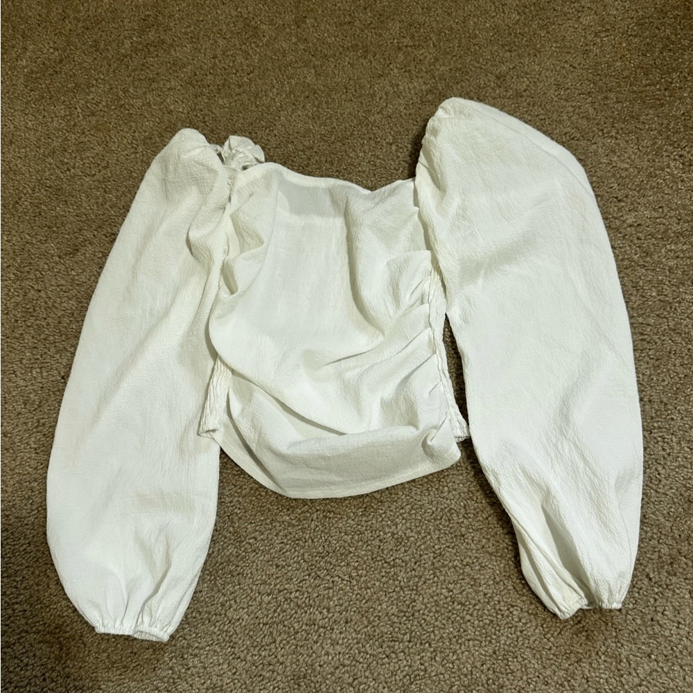 SHEIN White Puff Sleeve Top